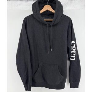 Greyson Clothiers Mens Heather Charcoal Grey Fleece Graphic‎ Sleeve Hoodie Large